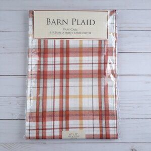 Fall Fabric Tablecloth 60x84 Autumn Barn Plaid